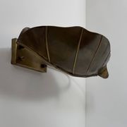 Pair of vintage wall lights, patinated brass, France, 1970.