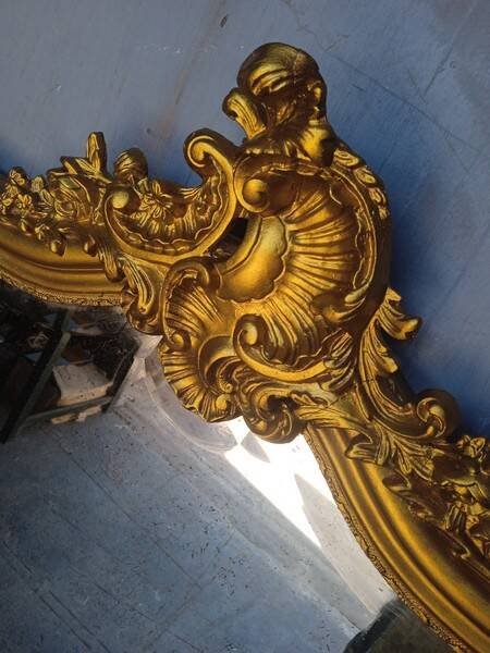Miroir Louis XV bois doré ep XIX em - 144 cm