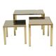 Tables gigognes Hollywood Regency Belgo Chrome plaqué or 23 carats