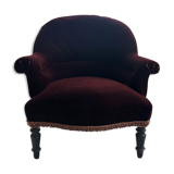 Napoleon III burgundy velvet armchair