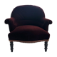 Fauteuil Napoléon III velours bordeaux