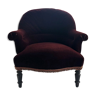 Napoleon III burgundy velvet armchair