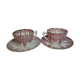 Tête à tête en porcelaine rose Luneville