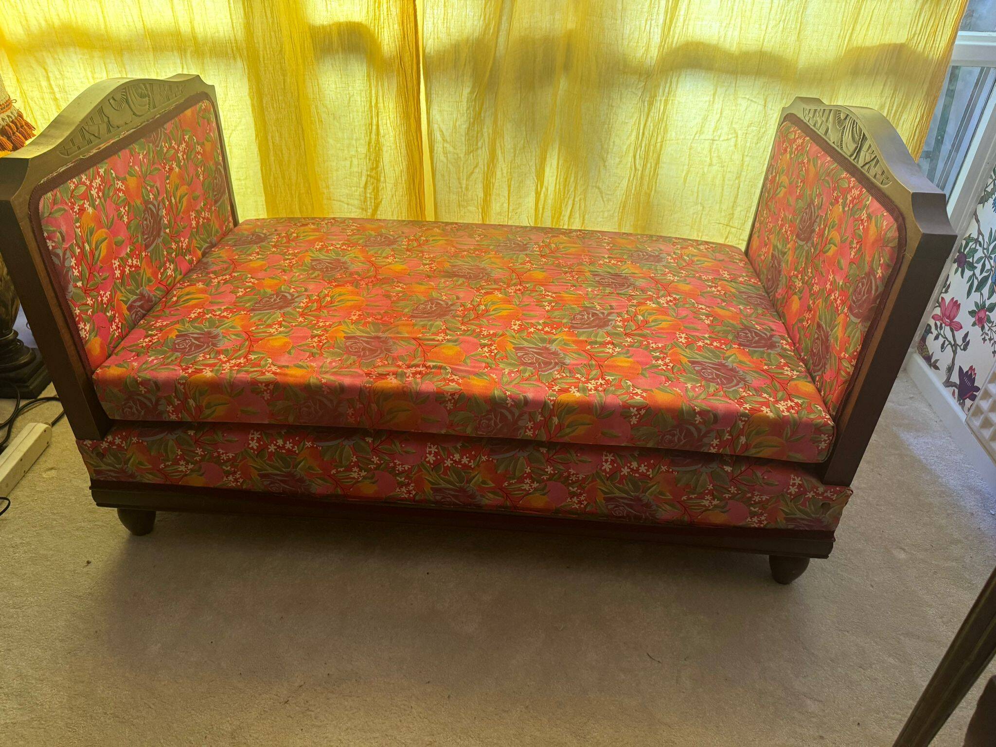 1930s sofa bed original art deco fabric