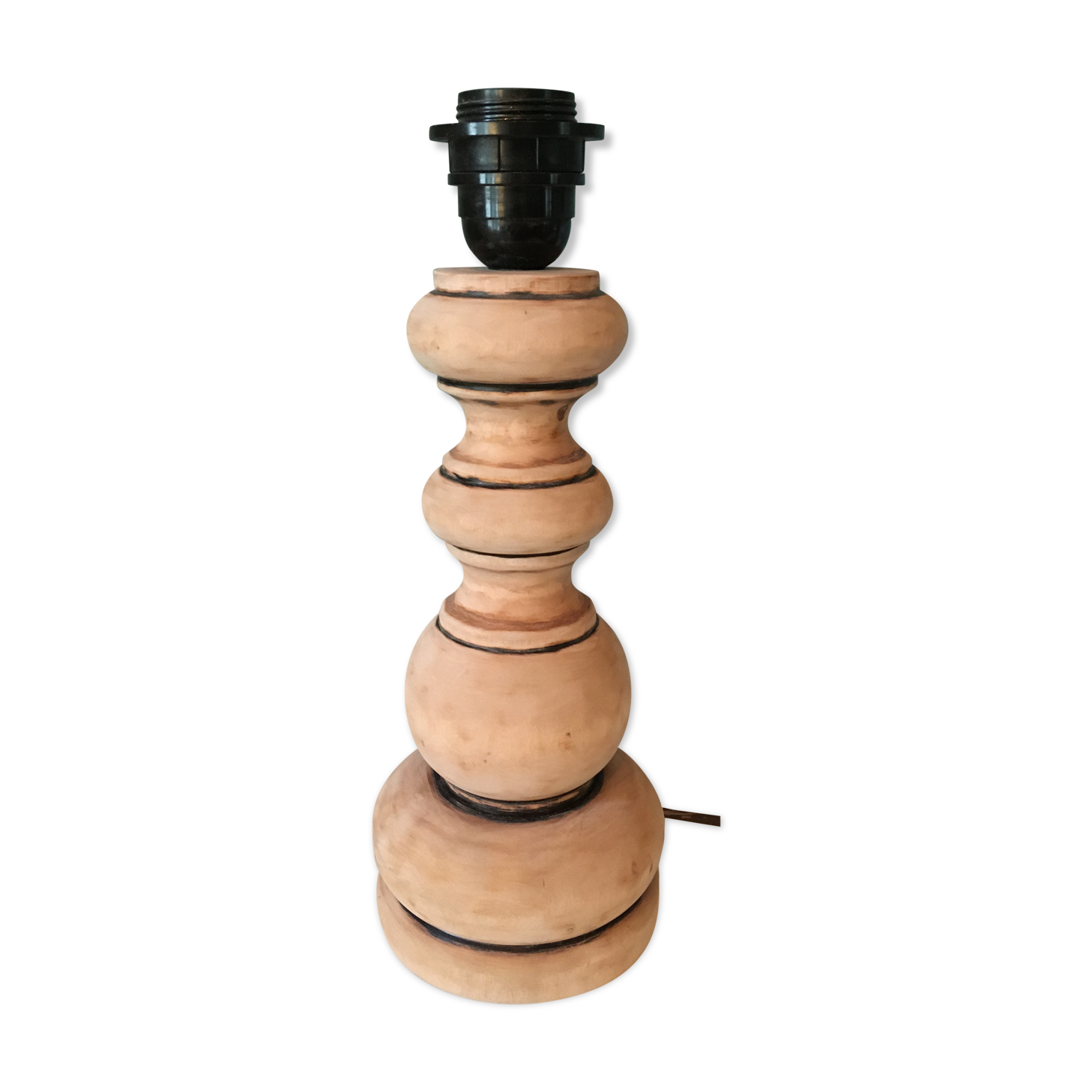 Pied de lampe en bois brut
