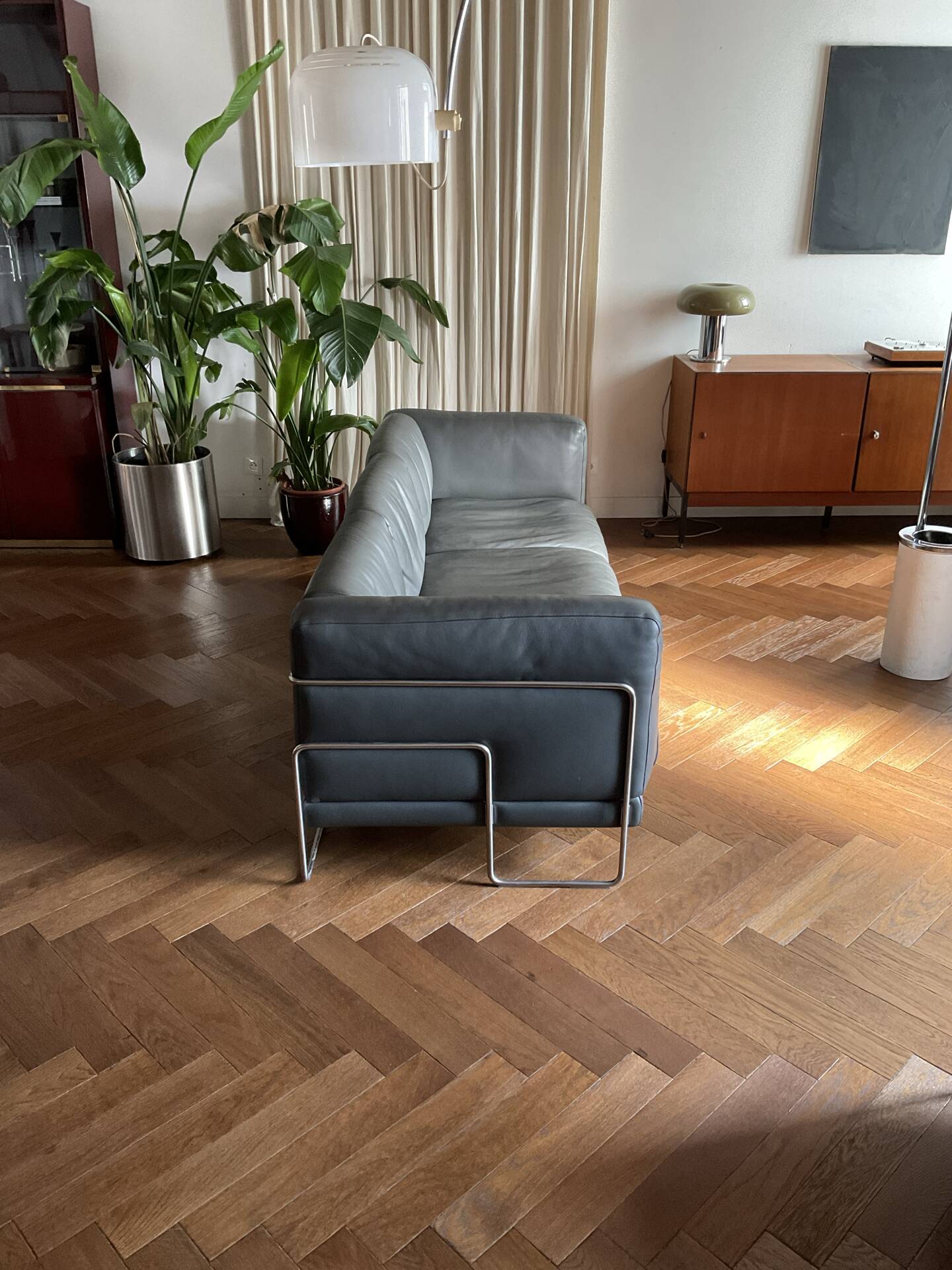 3-seater leather sofa Pen Club by Kwok Hoï Chan Steiner