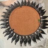 sun mirror leaves patinated iron 43cm very good general condition 1970