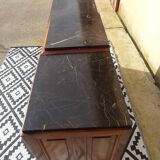 Solid walnut sideboard with small display cabinet