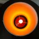 Lampe orange à fleurs 1970