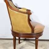 Fauteuil de Bureau Pivotant en Hêtre, style Louis XVI – Fin XIXe