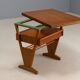 Coffee table, mid-century folding top storage drawer, 1960s–1970s, Czechoslovakia