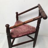 Pair of antique English triangular armchairs 1900s