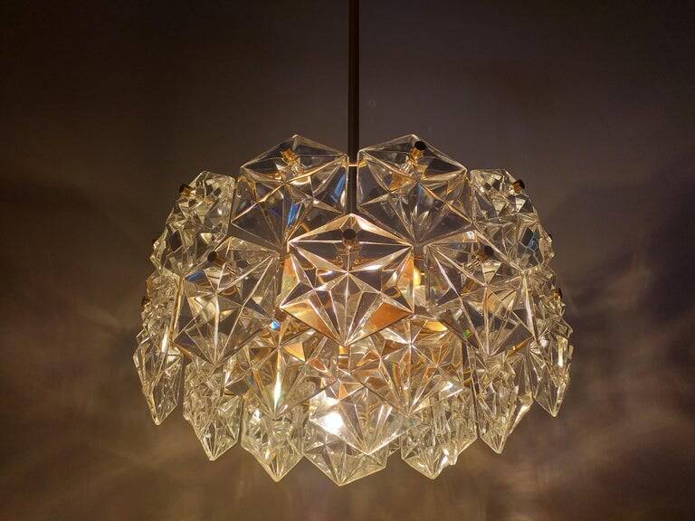 Chandelier en verre BIG des années 1970, Kinkeldey, Allemagne.