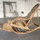 XXL vintage rattan garden armchair or deck chair