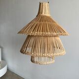 Rattan pendant lamp or light in the shape of an Asian lantern