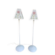 Pair of vintage mosaic glass lamps — Floral patterns