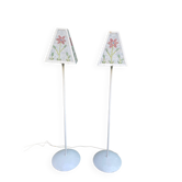 Paire de lampadaires vintage en mosaïque de verre — Motifs floraux