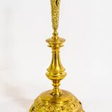 Art nouveau table vase in brass and opaline glass