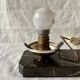 Art Deco bedside lamp - Globe and fawn on marble base