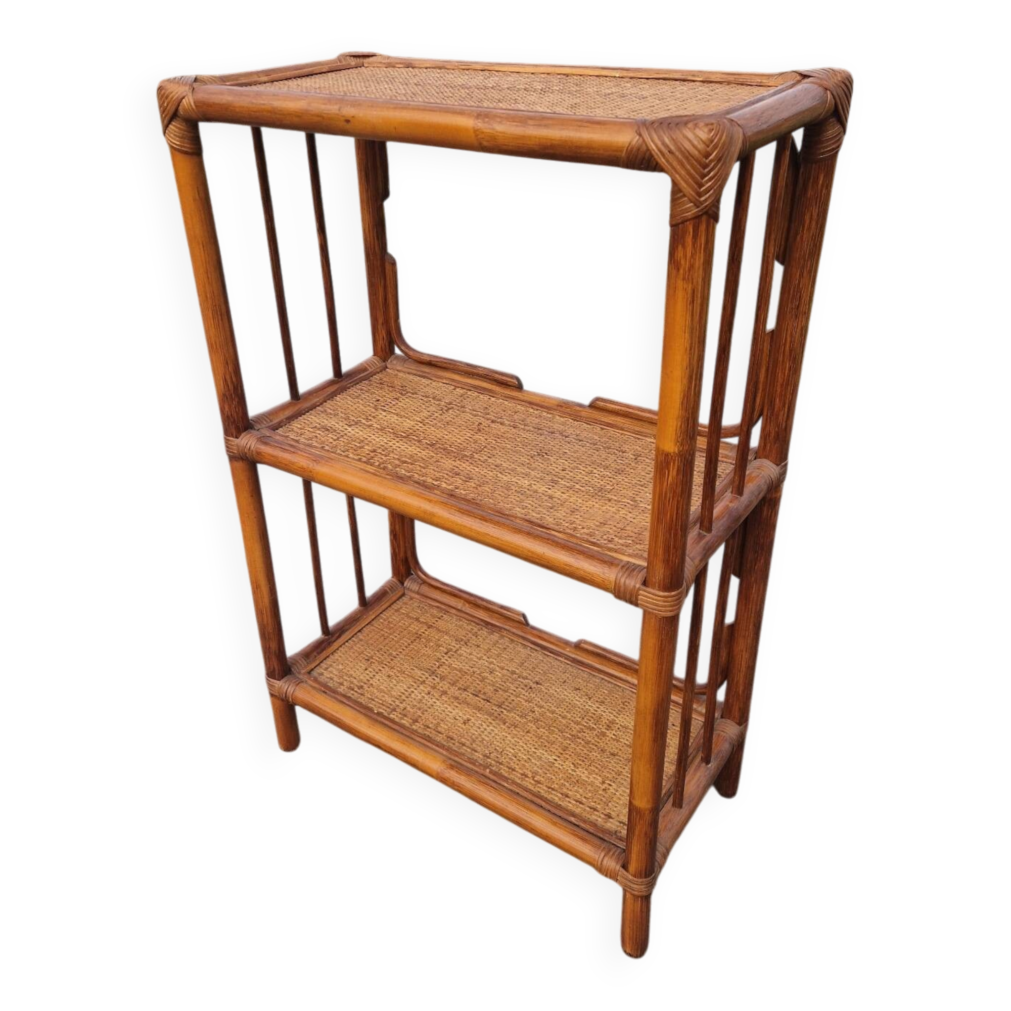 Étagère bibliothèque en rotin