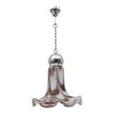 AVMazzega Mid-Century Modern Italian Murano Glass and Steel Pendant, 1970s