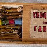 Ancien jeu 'Croquet de Table' en bois – Jouet vintage années 50