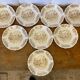 Set of 8 Antique Dessert Plates SARREGUEMINES Vintage Ceramic