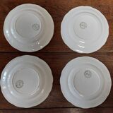 Dessert plates set of four Clairefontaine pear barbotine