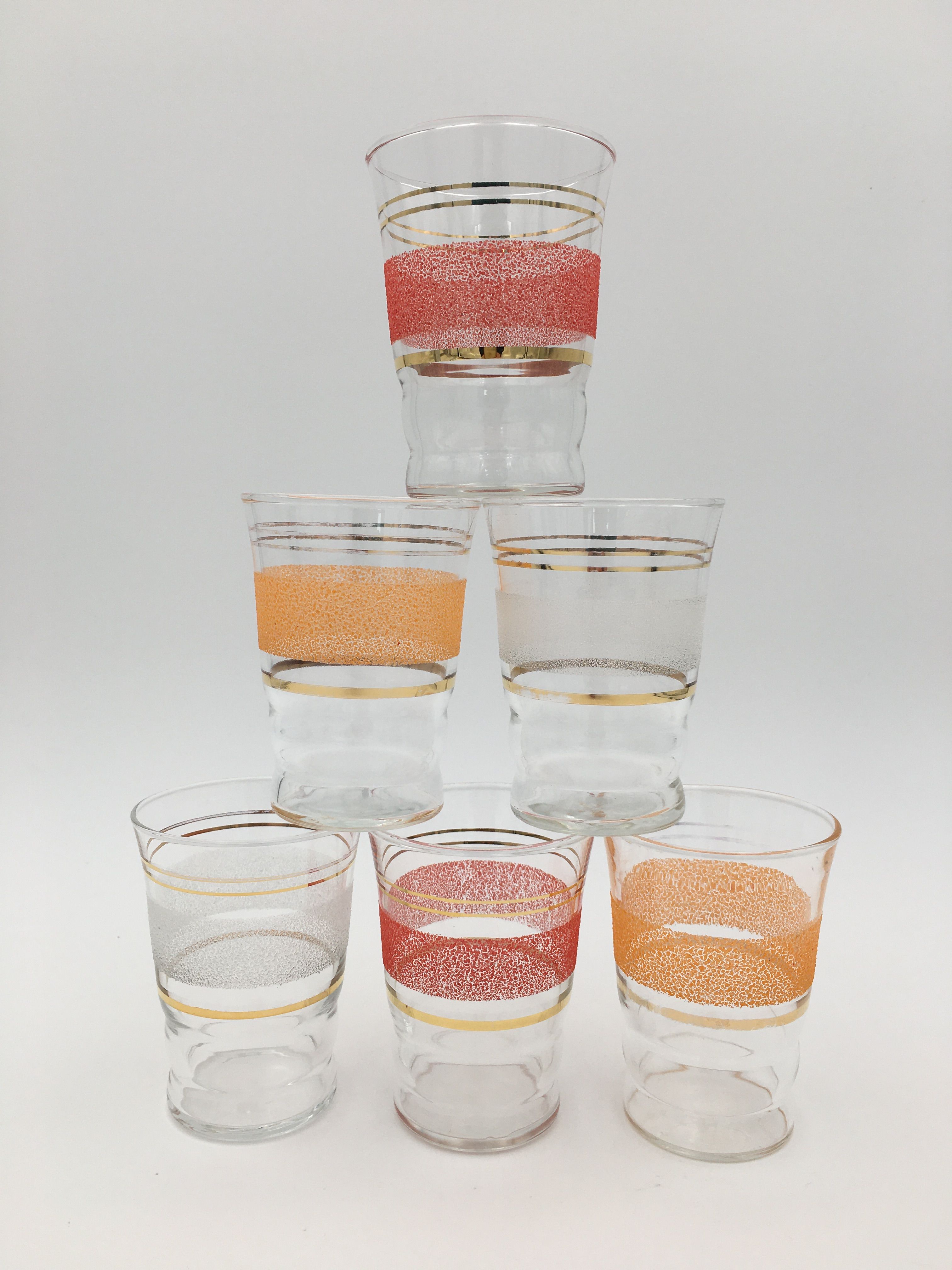 Set of six vintage glasses