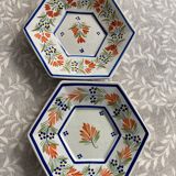 Pair of hexagonal plates Henriiot Quimper