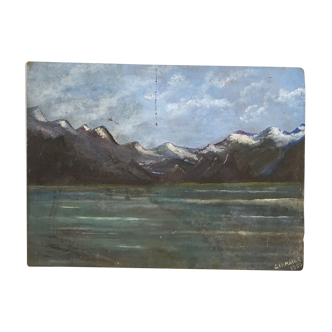 Toile huile montagne