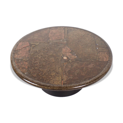 Table basse Paul Kingma One-Off  Agate ardoise en laiton