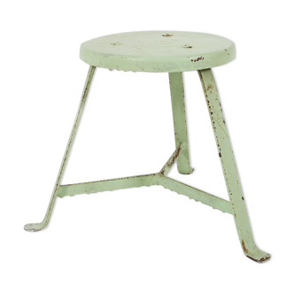 Tabouret vert industriel Ca.1930