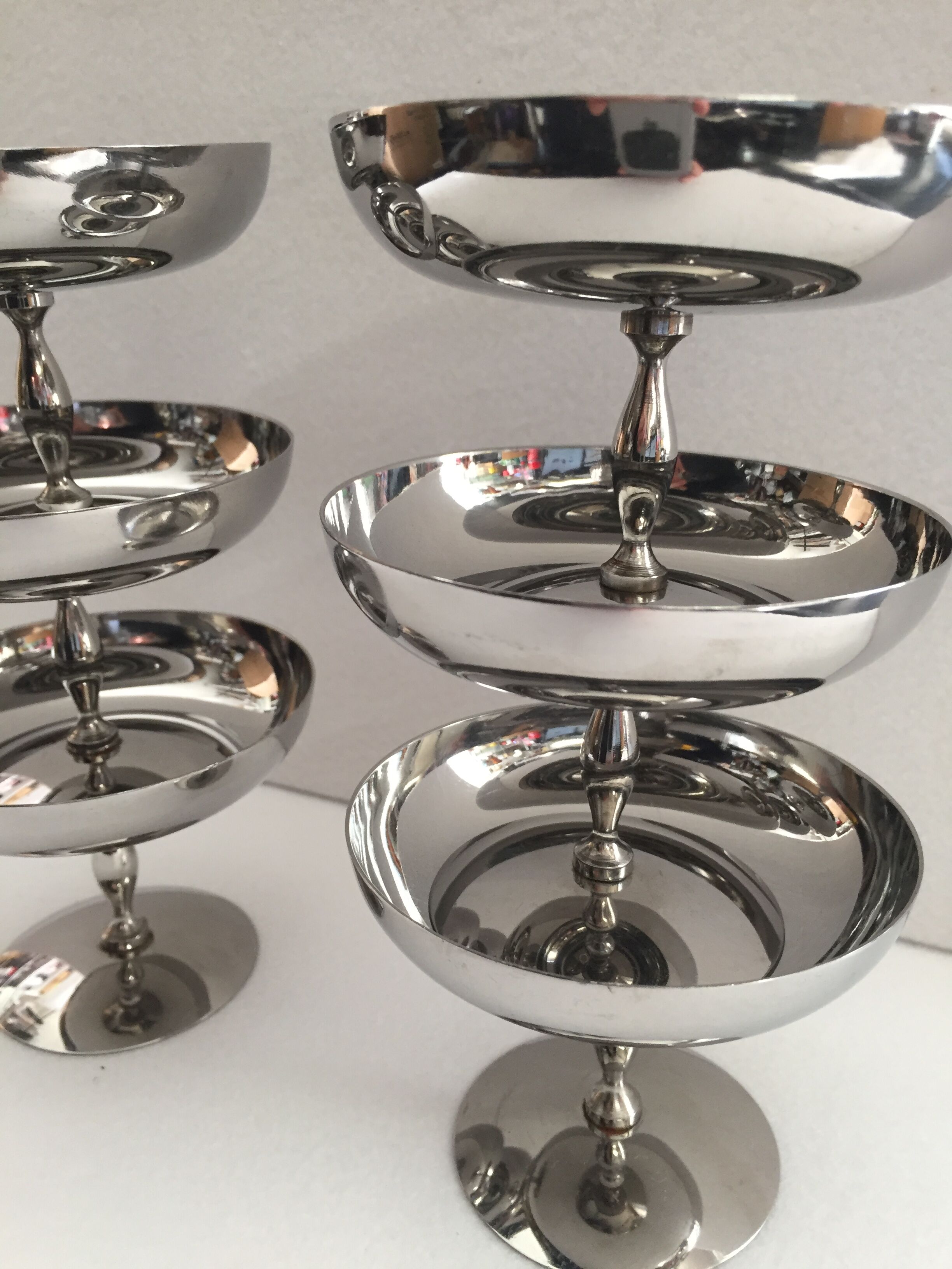Set of 6 silver ice glasses