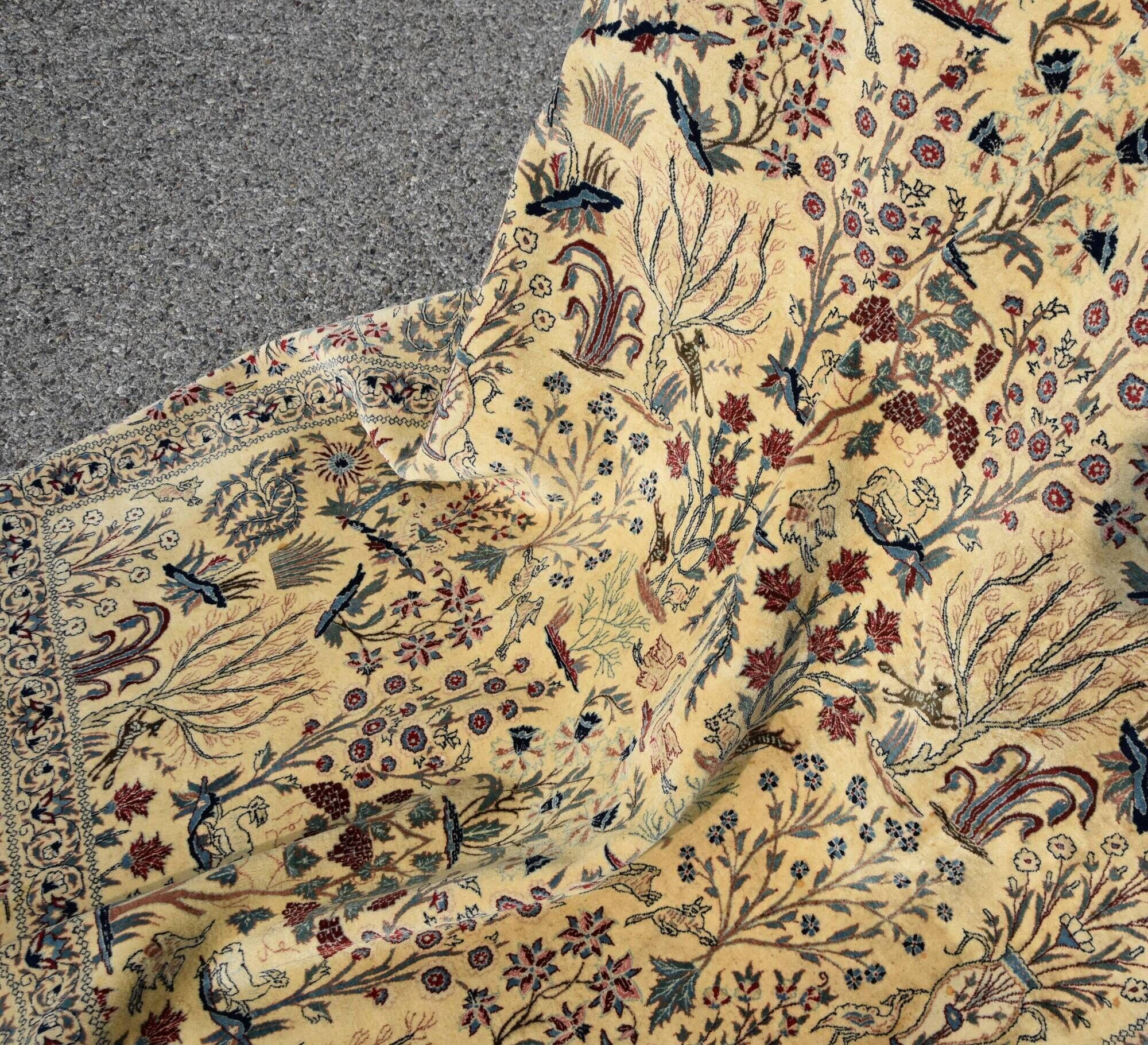 Persian Nain Iran Wool and Silk Rug Circa 1960" Handmade - 1.60 x 2.30 Meters