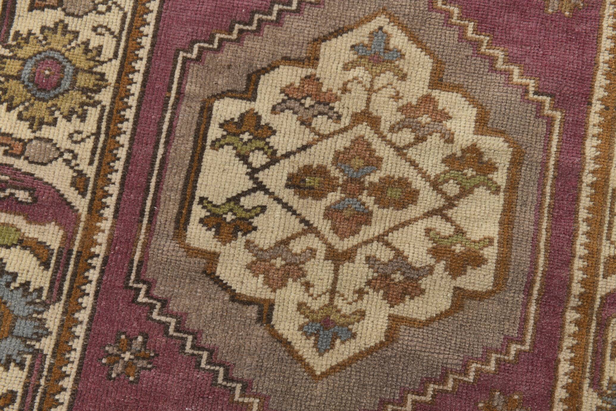 3x11 Plum & Beige Oriental Persian Runner Rug, 78x332Cm