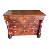 EMPIRE CHEST OF DRAWERS WITH 4 DRAWERS IN MAHOGANY FROM THE 19TH CENTURY