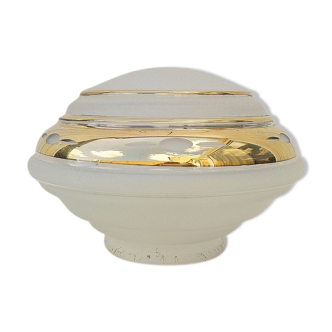 Globe in white granite glass, vintage, year 50