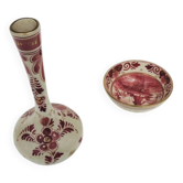 Antique vase & dish in red Delft pottery – Regina