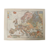 Old map of geological Europe from 1897