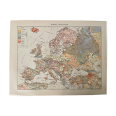 Old map of geological Europe from 1897