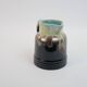 Art Deco pitcher in black, brown and blue glazed ceramic