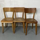 Set of 3 mismatched bistro chairs