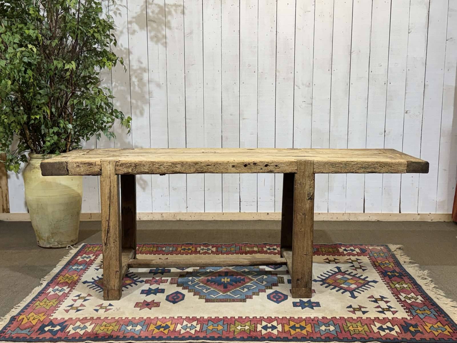 Console - raw oak carpenter's table from the 1930s