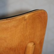5 chaises baumann dos large skaï noir