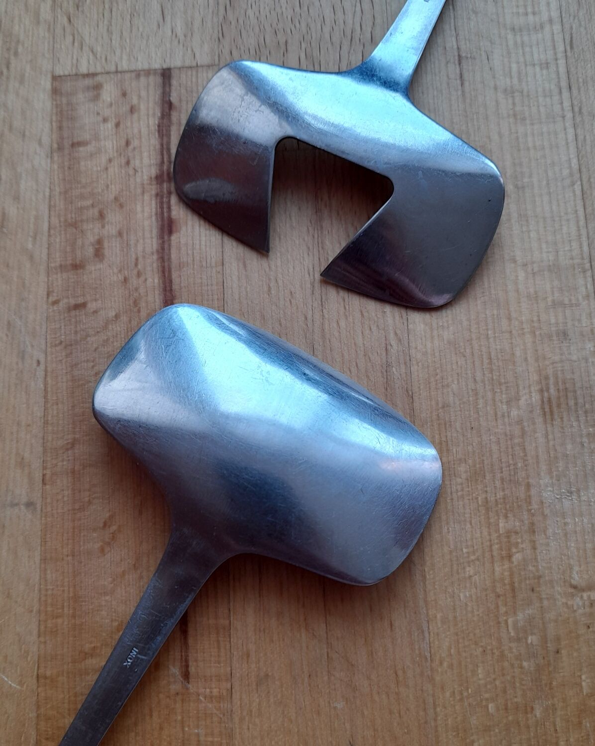 70s stainless steel salad servers