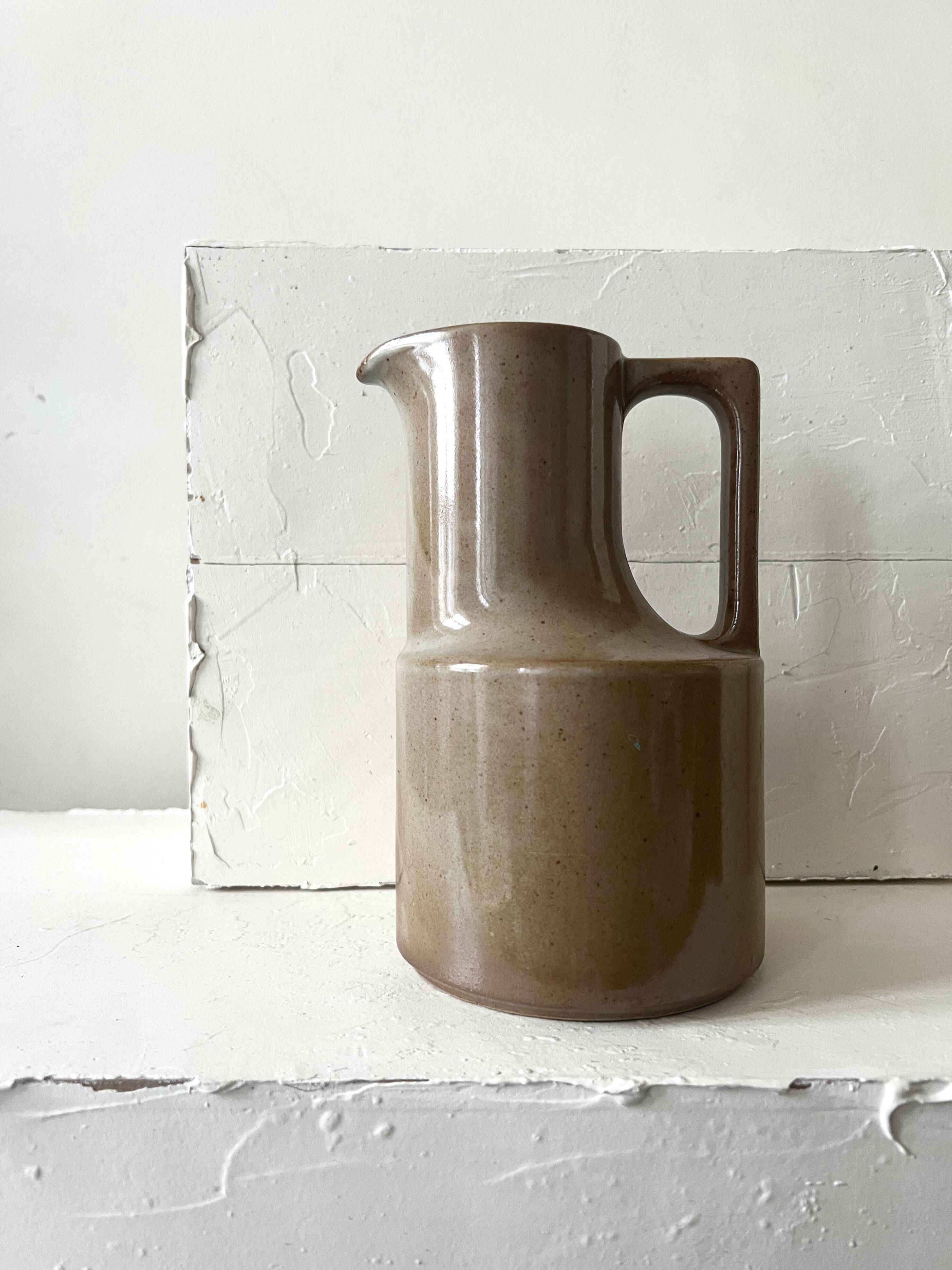 Enamelled ceramic carafe, high-fired stoneware, registered design.