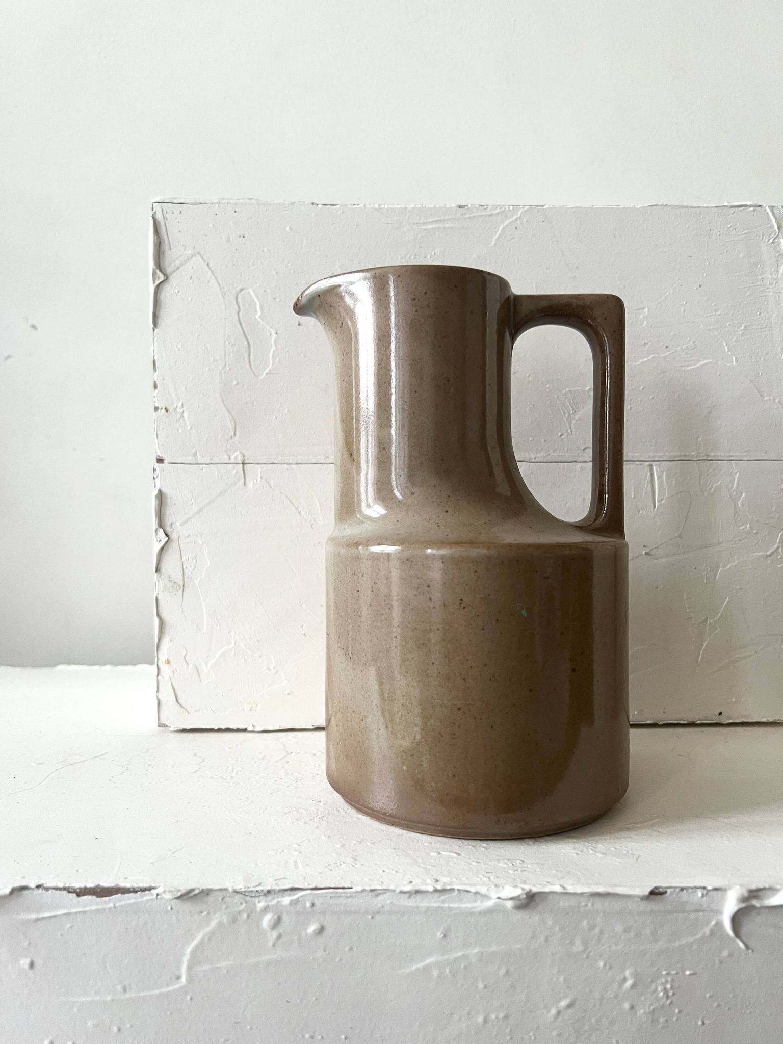 Enamelled ceramic carafe, high-fired stoneware, registered design.