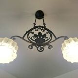 Très grand lustre art déco, luminaire ancien