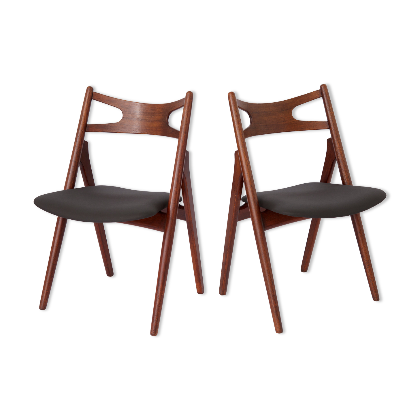 Pair Hans Wegner chairs CH29 Danish 1950s Vintage